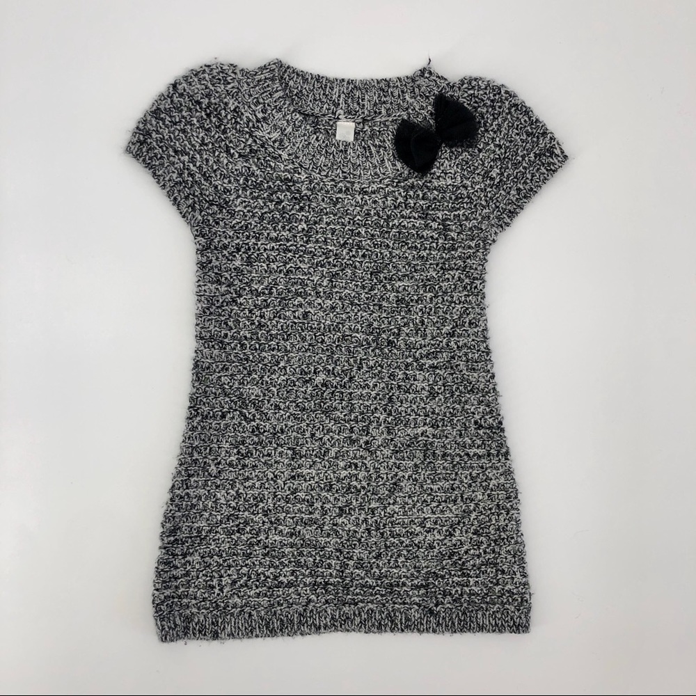 Cherokee gray knit dress black bow 3T toddler girl
